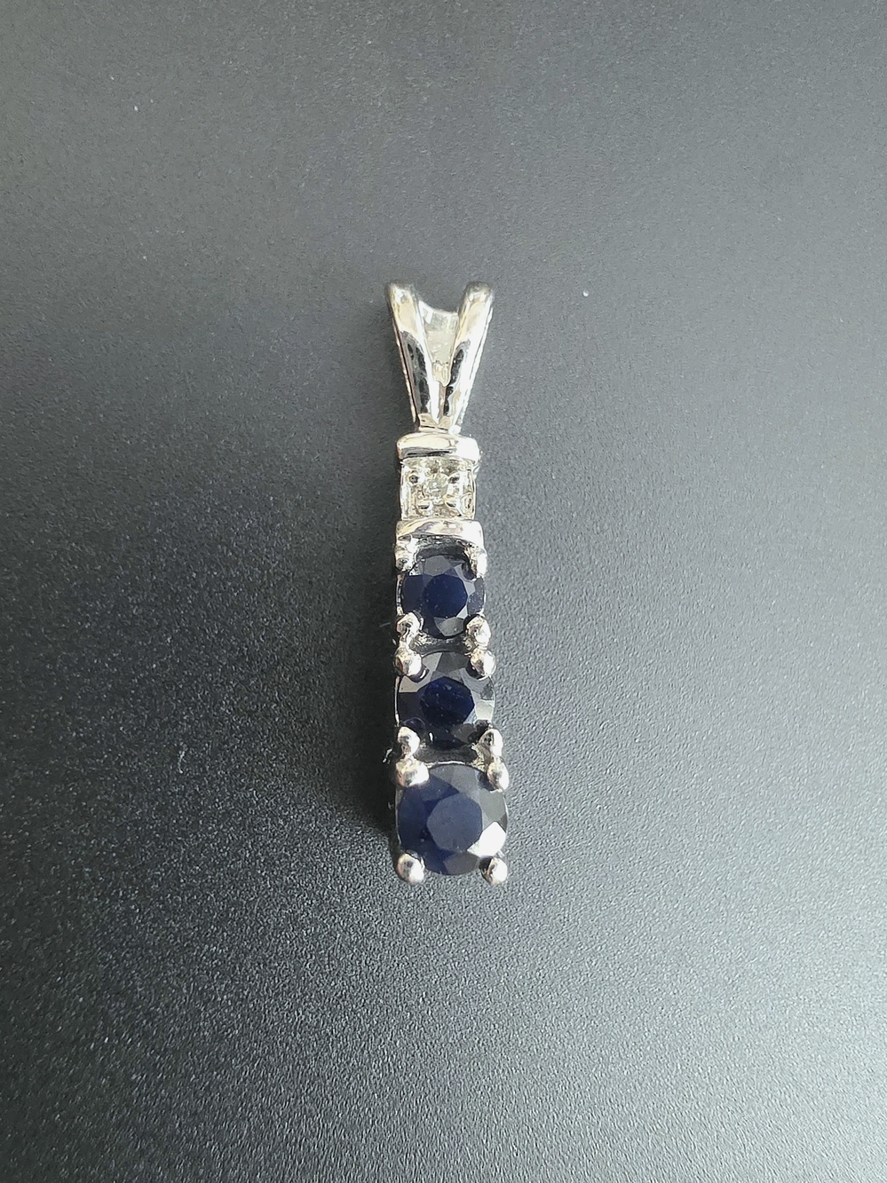 10k Pendant with Blue Topaz Drop & Diamond Accent